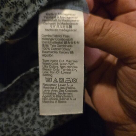 J.Crew Slim Fit Men’s XL Blue Floral Short Sleeve Cotton Shirt AU525 - Picture 7 of 9